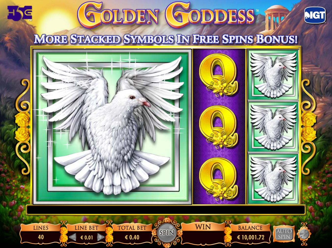 play golden goddess slot machine online free