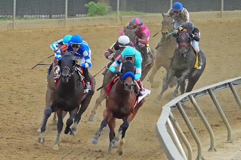 2023 Preakness Stakes winner National Treasure (52) wins the 148th